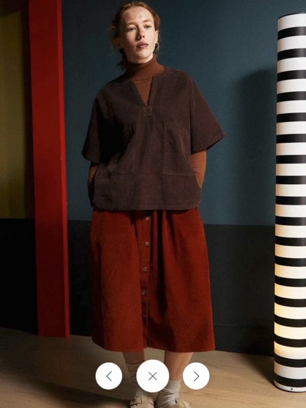 LF Markey Maze Corduroy Skirt in Rust Size 8 UK 4 USD